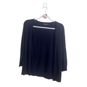 New York & Company Open Front Cardigan Medium Blue